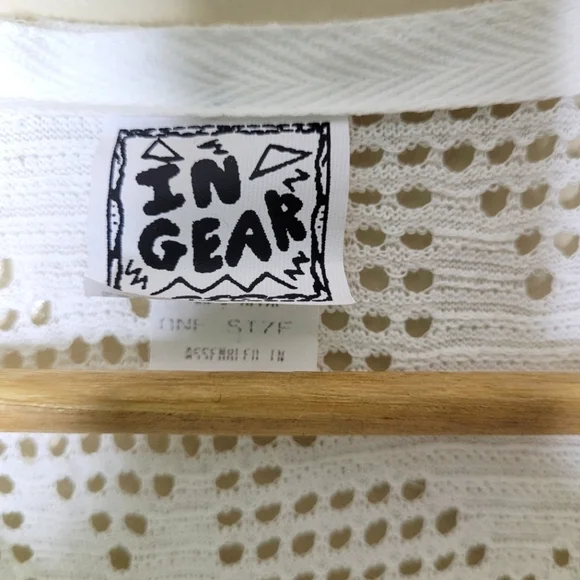 In Gear Vintage 90s Semi Sheer Button Front Swim Cover Up One Size Oversized - Picture 7 of 8